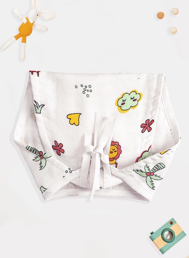 FEBVIBE Unisex Organic Muslin Cotton Padded Baby Nappy/Langot/Diaper - Multicolor (Size-New Born Baby, Set of 4) - Image 3