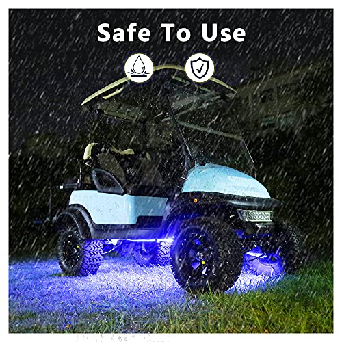 10L0L Golf Cart Underglow LED Light Strip Kit, 22 Modes Glow Neon Underbody Lighting with Wireless Remote Control, Sound Active, Water Resistant Flexible Tubes 4 Pack - Image 4