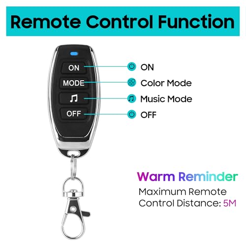 10L0L Golf Cart Underglow LED Light Strip Kit, 22 Modes Glow Neon Underbody Lighting with Wireless Remote Control, Sound Active, Water Resistant Flexible Tubes 4 Pack - Image 5