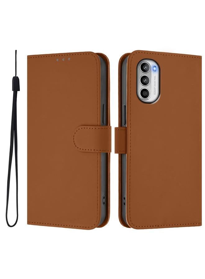 إيروريكس جراب لهاتف Motorola Moto G52 4G / G82 5G جراب هاتف جلدي بلون سادة مع حبل - Image 2