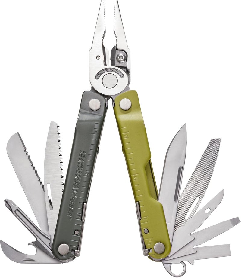 LEATHERMAN , Rebar Multitool with Premium Replaceable Wire Cutters and Saw, Mossy Slate - Image 1