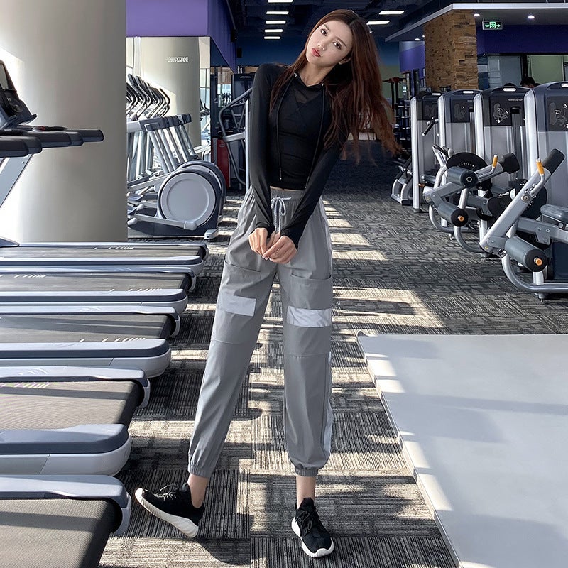 loose sports trousers women''s high waist slimming running clothes ankle-tied casual yoga spring/summer Pilates Fitness pants - Image 4