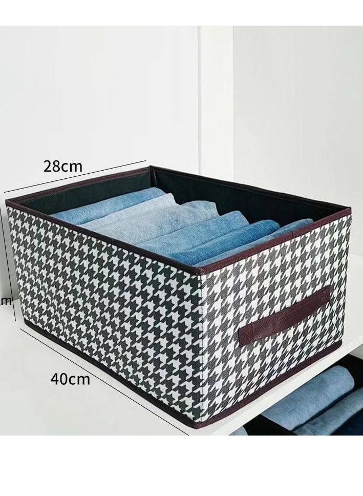 Fabric Storage Box with Steel Frame Stackable, Foldable Storage Box for Wardrobe, Jeans, Saree, Toys 40 x 27 x 21cm (Pack of 1) IR  - Image 1