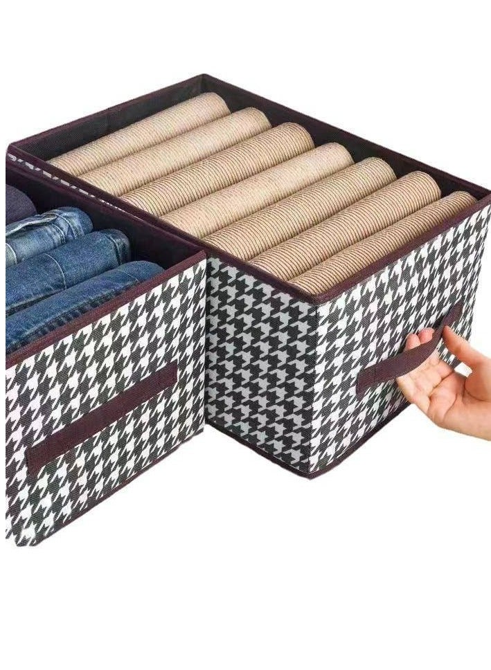 Fabric Storage Box with Steel Frame Stackable, Foldable Storage Box for Wardrobe, Jeans, Saree, Toys 40 x 27 x 21cm (Pack of 1) IR  - Image 2
