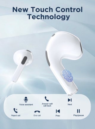 Bluetooth Half In-Ear Earphones Wireless Earbuds With Protective Cover Standard Version White - view 2