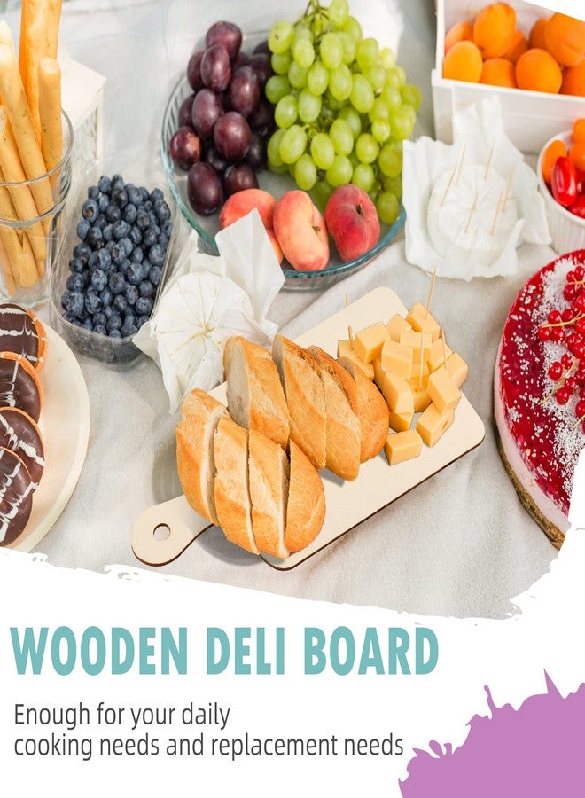 Yinkin 24 Pieces Mini Wood Cutting Board with Handle Wooden Chopping block Paddle Unfinished Mini Cheese Small Serving board Cooking Butcher Block for Crafts Vegetable Kitchen Decor(Large) - Image 4