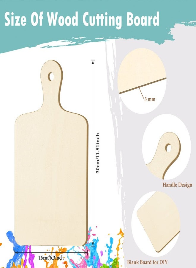 Yinkin 24 Pieces Mini Wood Cutting Board with Handle Wooden Chopping block Paddle Unfinished Mini Cheese Small Serving board Cooking Butcher Block for Crafts Vegetable Kitchen Decor(Large) - Image 2