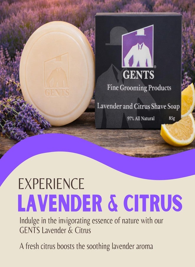 G.B.S GENTS Men's Lavender and Citrus Shaving Soap 97 Percentage All Natural Enriched with Shea Butter and Glycerin, 3-Ounce, Pack of 1 - Image 3