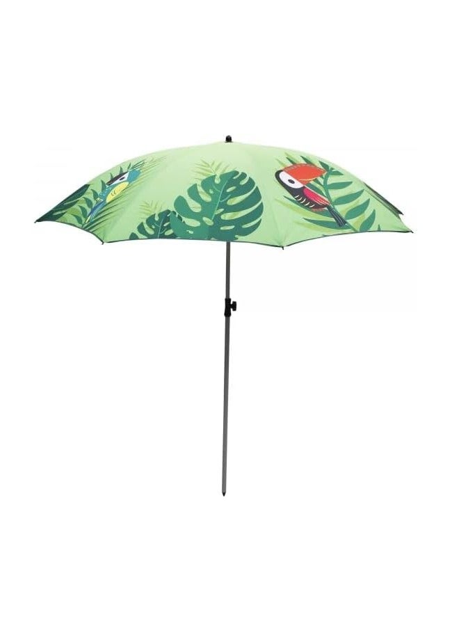 TA SPORT Folded Beach Umbrella with Tilt Portable Silver Coating Inside UV Protection Stripe for Travel,Sun and Outdoor-Toucan Beach Umbrella 200Cm - Image 3