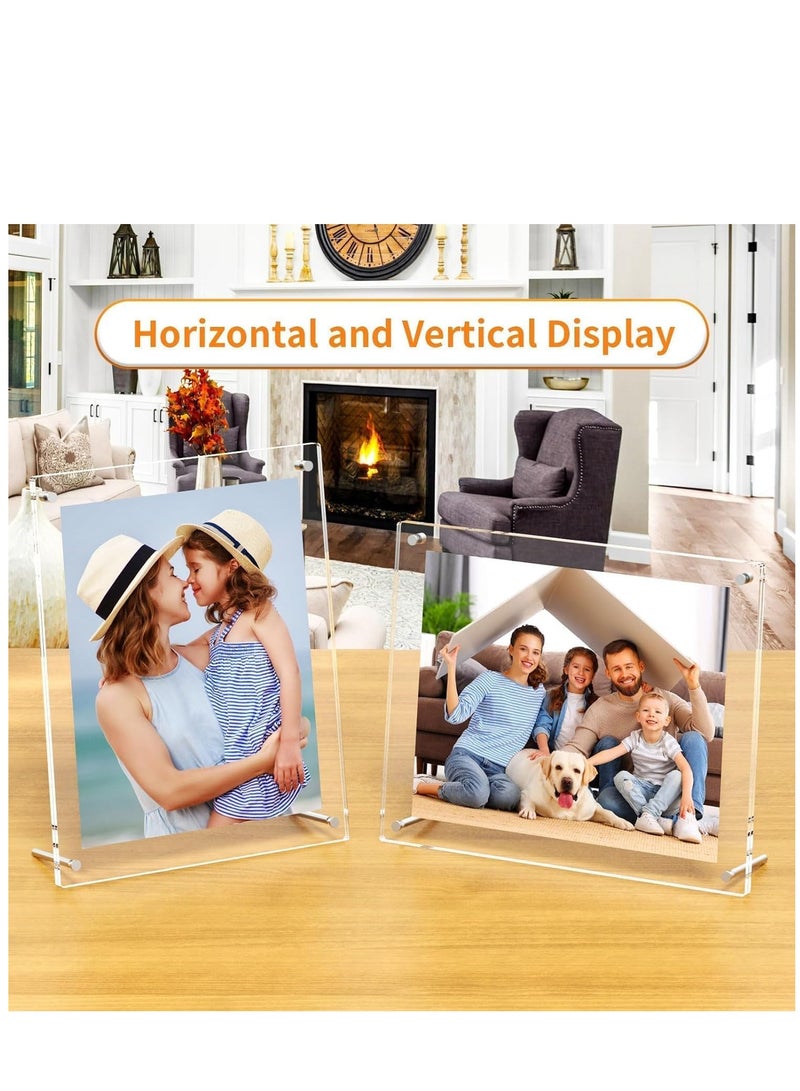 SYOSI Acrylic Photo Frame with Stand 10*15CM Desktop Clear Acrylic Photo Frame Lossless Clarity Decorative Poster Frame Tabletop Display Desktop Frameless Postcard Display (1 Pack) - Image 4
