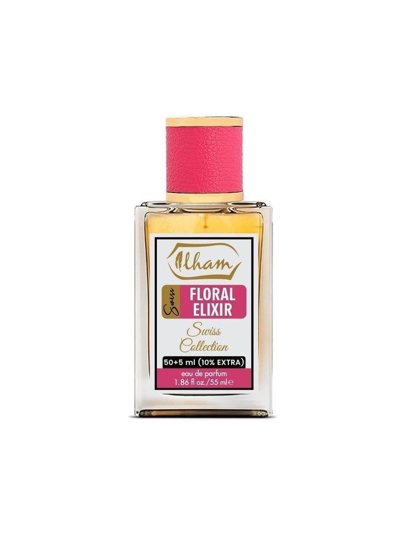 عطور إلهام  سويس فلورال إيليكسير (50مل+5مل) 10٪ إضافي – 55 مل إدو برفيوم للنساء - Image 3