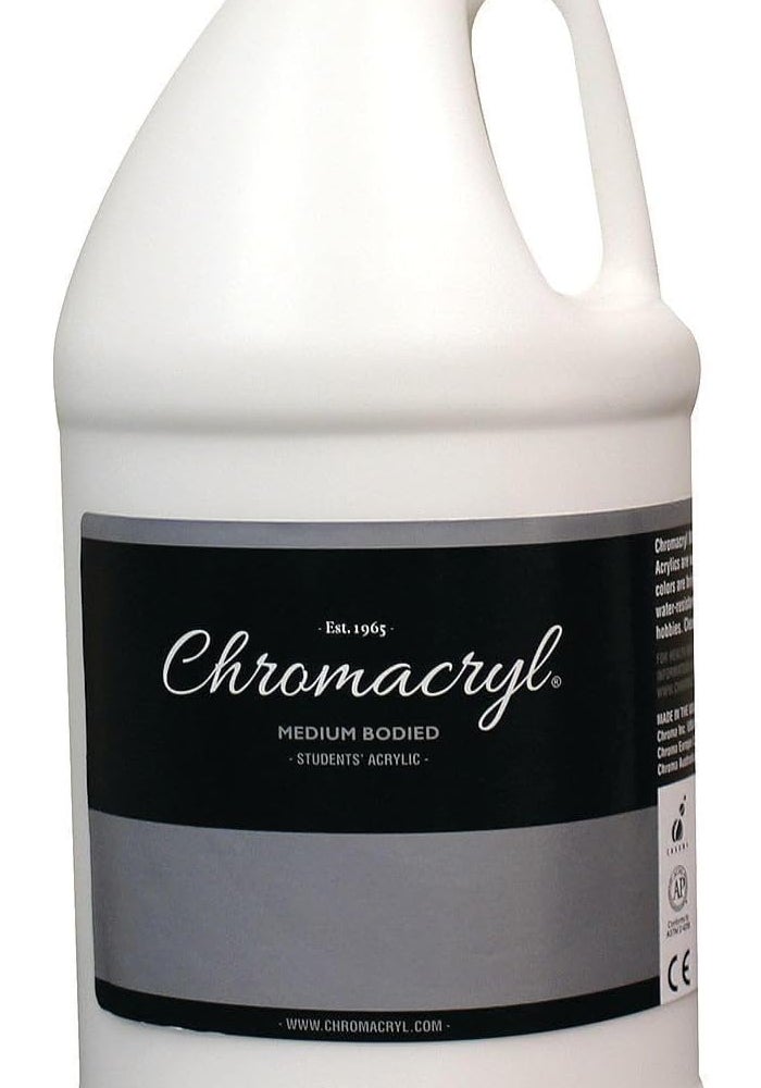 Chromacryl Medium Bodied Students Acrylic Paint, 1/2 Gallon, White - Image 1
