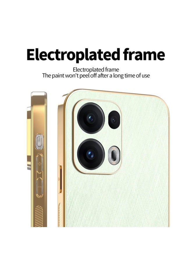 general Case for OPPO Reno 14 Pro 5G (Reno14 Pro 5G), Elegant Brushed Metal Design, Premium Leather Finish Shell, Ultra-thin Soft Silicone TPU Bumper Shockproof Cover - Image 2