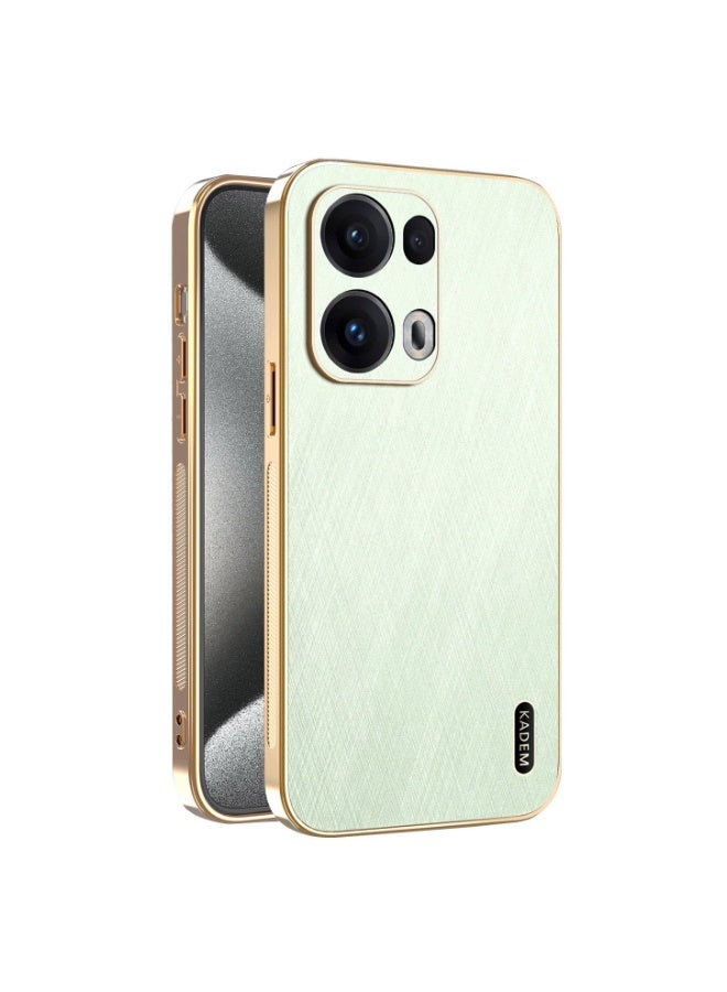 general Case for OPPO Reno 14 Pro 5G (Reno14 Pro 5G), Elegant Brushed Metal Design, Premium Leather Finish Shell, Ultra-thin Soft Silicone TPU Bumper Shockproof Cover - Image 1