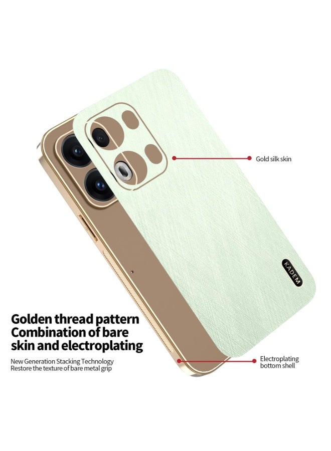 general Case for OPPO Reno 14 Pro 5G (Reno14 Pro 5G), Elegant Brushed Metal Design, Premium Leather Finish Shell, Ultra-thin Soft Silicone TPU Bumper Shockproof Cover - Image 4