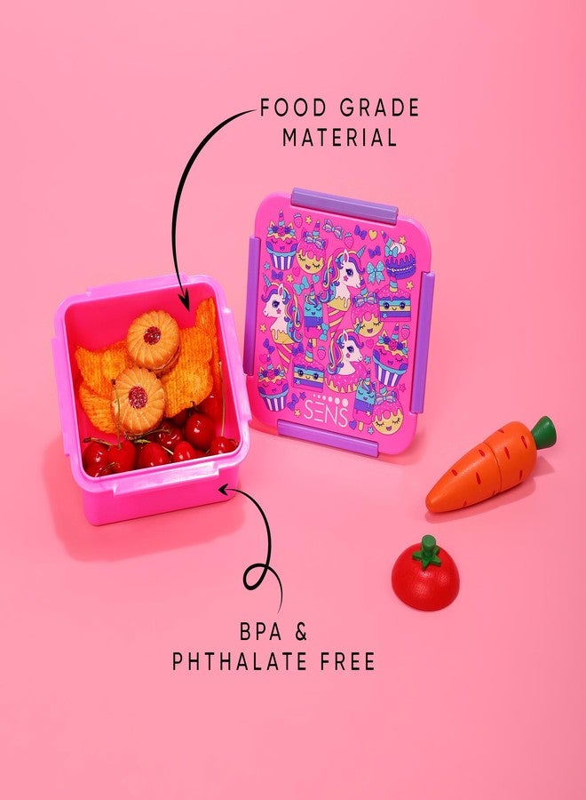 SENS YumBuddy Snackbox for Kids with Food Grade Material, Leak Proof, Air Tight, BPA Free, School,Picnic & Outdoor- Unicorn - Image 4
