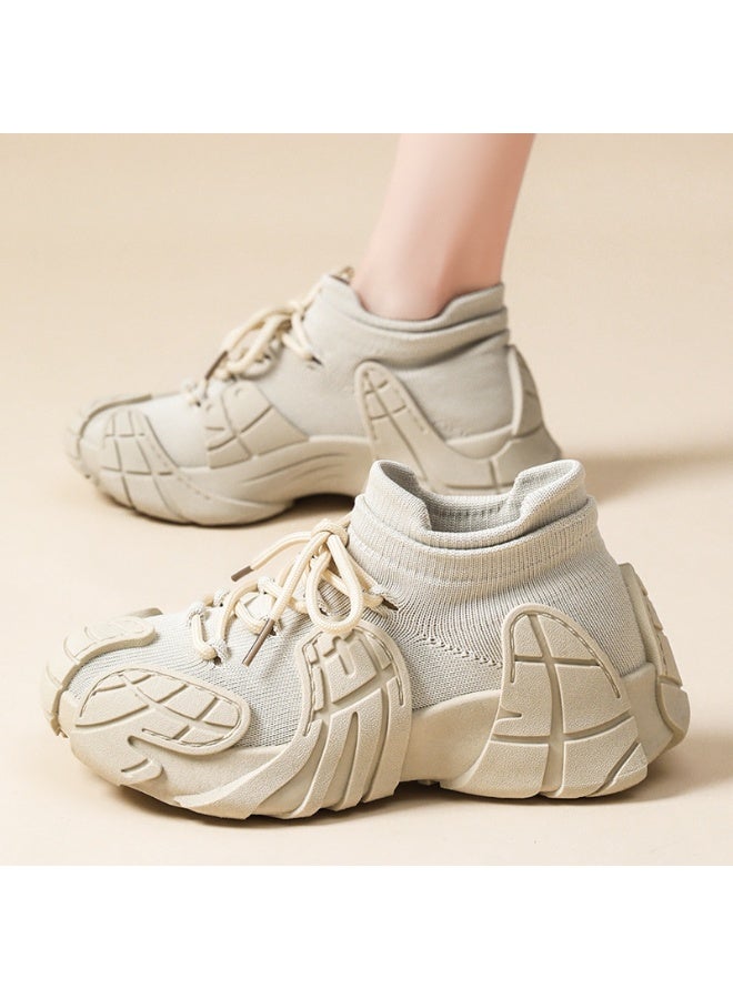 NIBEMINENT Spring And Summer  Trend Single Shoes Dopamine Comfortable Casual Shoes Thick Soled Height Increasing Sports Shoes - Image 1