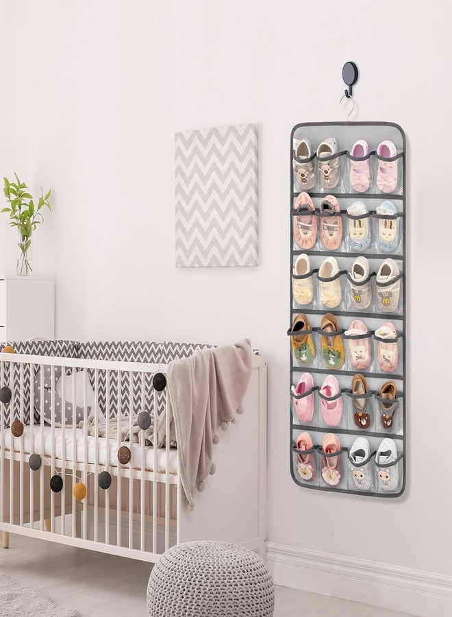 ANIZER Dual-sided Hanging Baby Shoes Organizer Closet Toddler Shoe Storage Holder for Kids Bow Socks Underwear (GREY) - Image 4