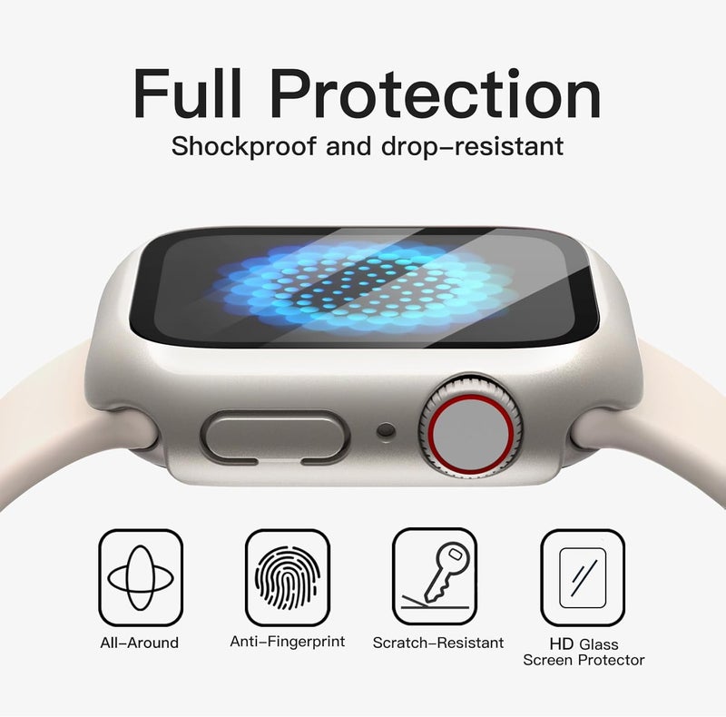 Case for Apple Watch SE 3/2/1, Series 6/5/4 40mm, Starlight | with Screen Protector, Built-in Tempered Glass, High Touch Sensitivity, Full Protection, Hard PC Design - Image 5