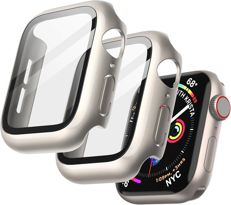 Case for Apple Watch SE 3/2/1, Series 6/5/4 40mm, Starlight | with Screen Protector, Built-in Tempered Glass, High Touch Sensitivity, Full Protection, Hard PC Design - Image 1