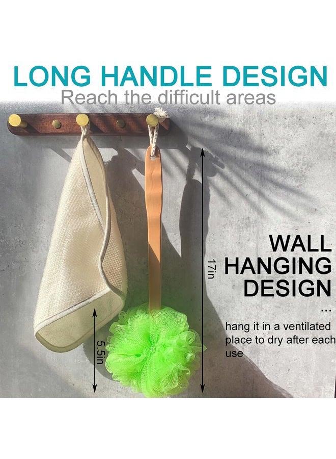 Mr.Cui'shop Exfoliating Loofah luffa loofa Bath Back Brush On a Stick - Long Wooden Handle With Radian is Ergonomic For Men and Women - Shower Sponge Body Back Scrubber Pack of 1 - Image 3