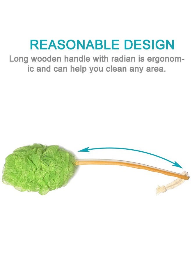 Mr.Cui'shop Exfoliating Loofah luffa loofa Bath Back Brush On a Stick - Long Wooden Handle With Radian is Ergonomic For Men and Women - Shower Sponge Body Back Scrubber Pack of 1 - Image 2