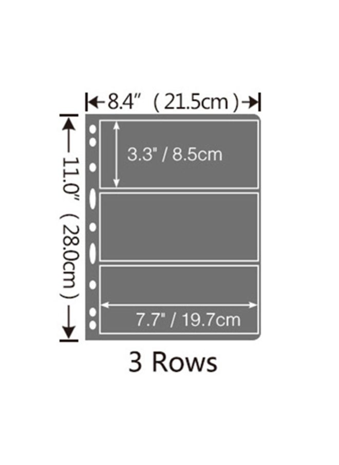 MUDOR Stamp Pages for Stamp Album Binder  10 Sheet  20 Page  3 Rows Pages for Stamp Collectors  Professional Pack  3 Rows  - Image 3