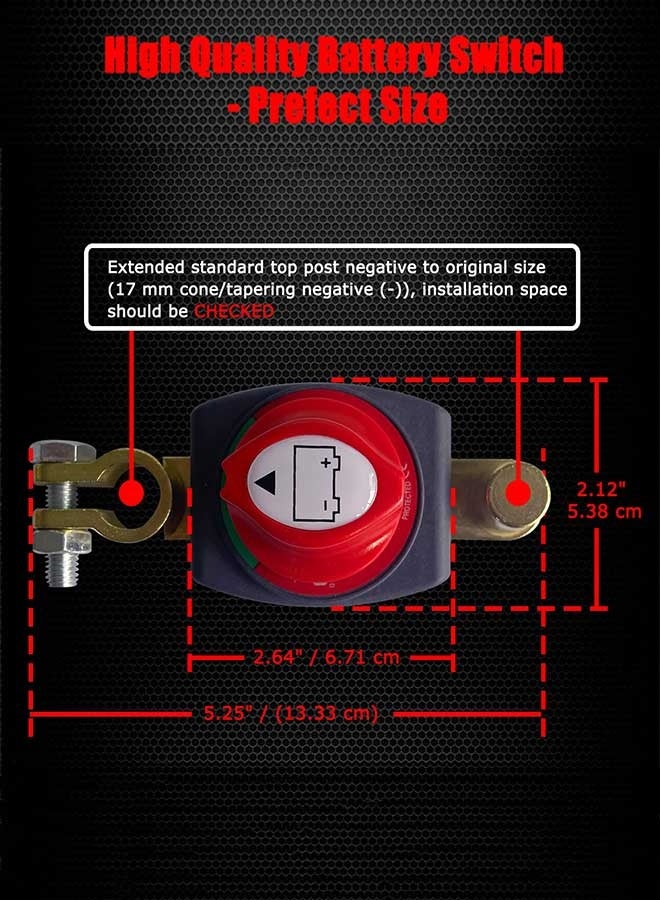 RAWAID 12-48V - Battery Disconnect Main Switch for Car, Vehicle, Camper and Boat (Negative, On/Off) - Image 2
