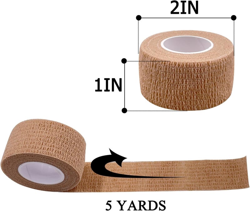 HerMia 12 Rolls Self Adhesive Bandage Wrap 1 Inch Self Adherent Wrap Self Stick Bandages Wrap Stretch Bandage for Wrist Ankle Swelling Sprains - Image 2