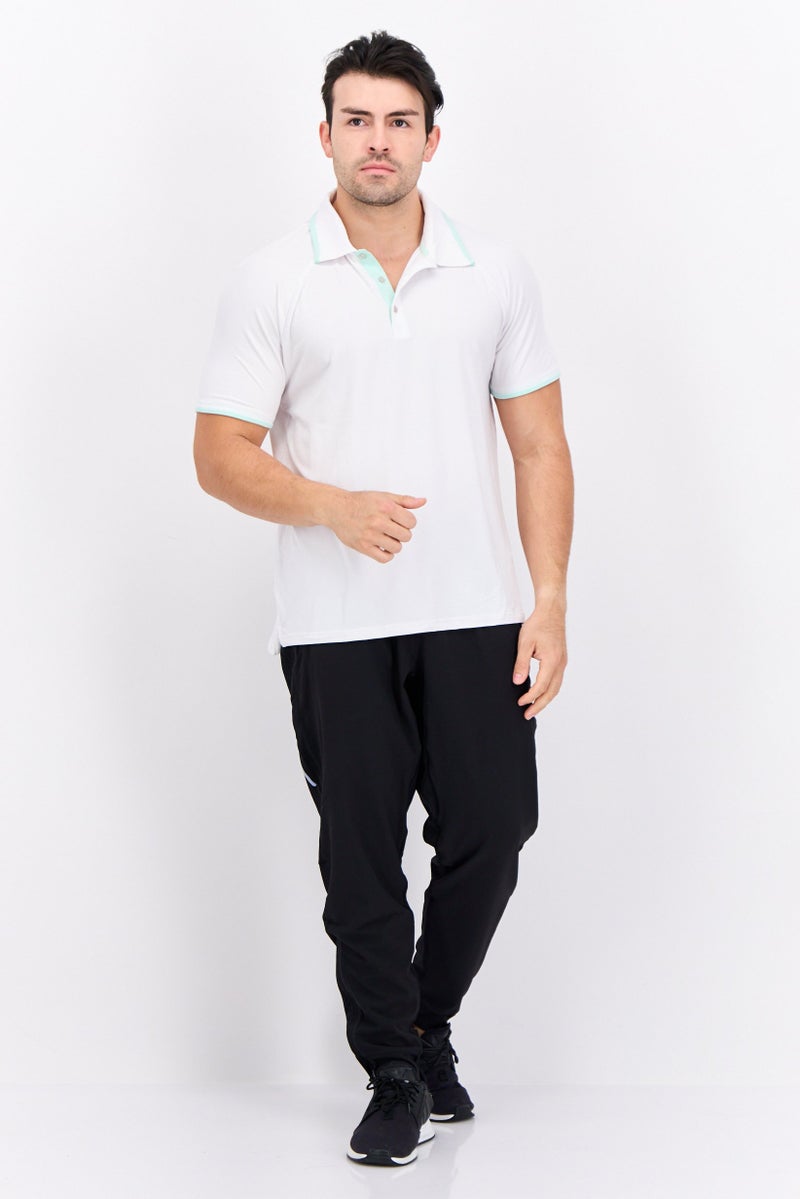 MOTION Men Sportswear Fit Short Sleeve Outdoor Polo Shirt, White - Image 2
