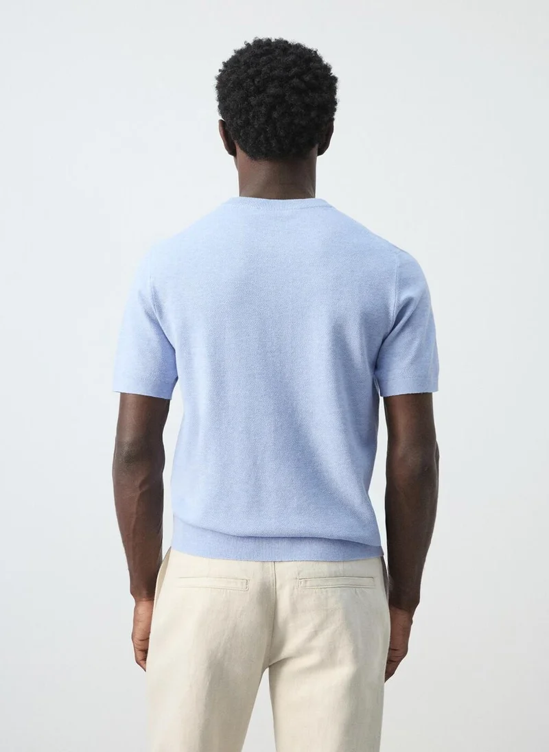 Mango Man Cotton fine-knit t-shirt