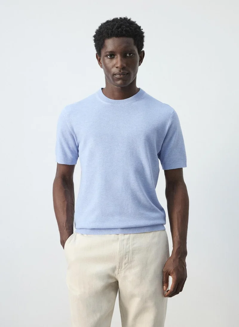Mango Man Cotton fine-knit t-shirt