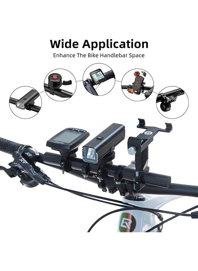 ROCKBROS Bike Handlebar Extender Handlebar Extension Double Bike Handlebar Bracket Lightweight Durable for Holding Bicycle Speedometer, GPS, Phone Mount Holder