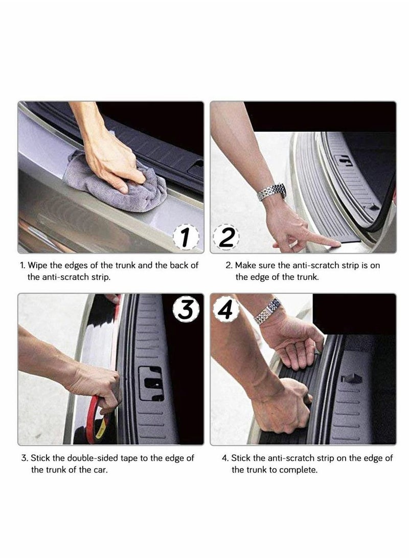Excefore - Door Sill Protector, Car Door Guard Bumper Flexible Spoiler Rubber Skirt Protector Carbon Fiber Front Bumper Spoiler Bendable Door Sill Scuff Bumper with Strong Adhesive for Any Car - Image 1