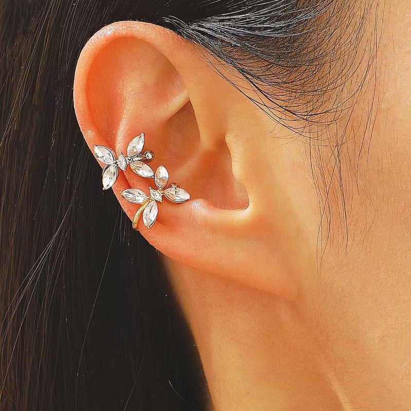 ofeankri Earring Clip No Piercing Women's Tiny Cute Zircon Butterfly Elegant Mosquito Coil Earrings Niche Minimalist Instagram Style Ear Jewelry - Image 1