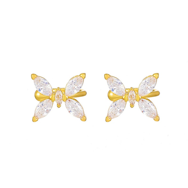 ofeankri Earring Clip No Piercing Women's Tiny Cute Zircon Butterfly Elegant Mosquito Coil Earrings Niche Minimalist Instagram Style Ear Jewelry - Image 5