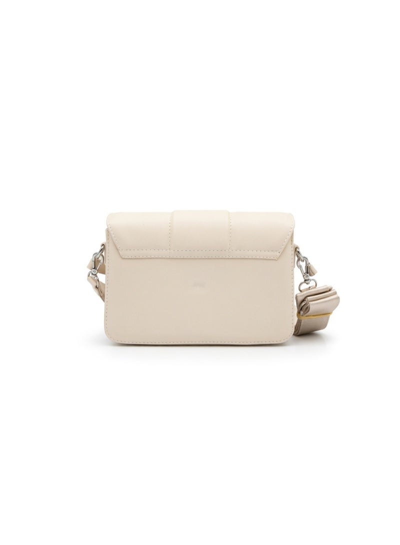 Two-Tone Flape Crossbody Bag Beige - Image 2