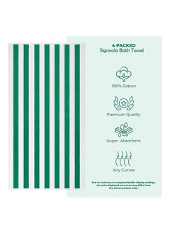 SIGNOOLA Signoola 4 Kids Bath towels 50 x 100 cm Green Stripes, 100% cotton.  - Image 2