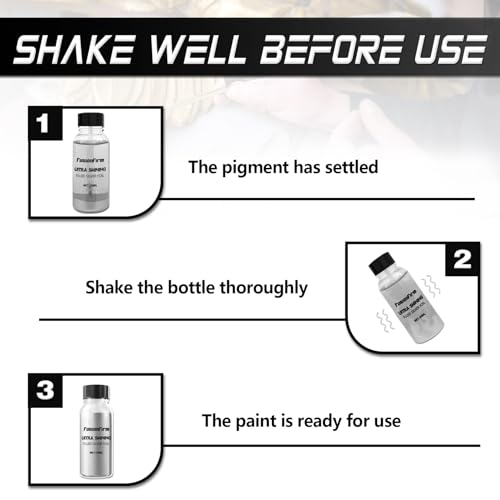 FusionFirm Liquid Silver Leaf Paint Kit - Alcohol-Based Quick Dry Ultra Shiny Metallic Gilding Paint for Crafts, Resin Art, DIY Decor | High Gloss Finish with Varnish | 2 x 30ml Bottles - Image 3