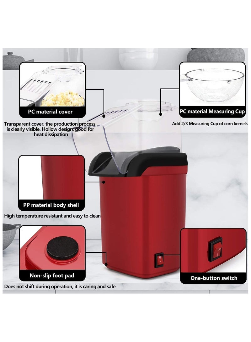 نيو آلة صنع الفشار الكهربائية بوبر الهواء الساخن، لا حاجة للزيت، وجبة خفيفة صحية ولذيذة للأطفال والكبار، وجبة خفيفة للحفلات المنزلية، رائعة لعقد الحفلات في المنزل ومشاهدة الأفلام مع العائلة - Image 4