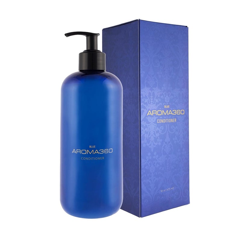 Aroma360 Blue Conditioner  Hair Care Products for All Hair Types  Conditioner for Dry Hair  Hair Repair Conditioner for Men  Women  Scents Include Amber Santal Iris  Oud Wood  16oz
