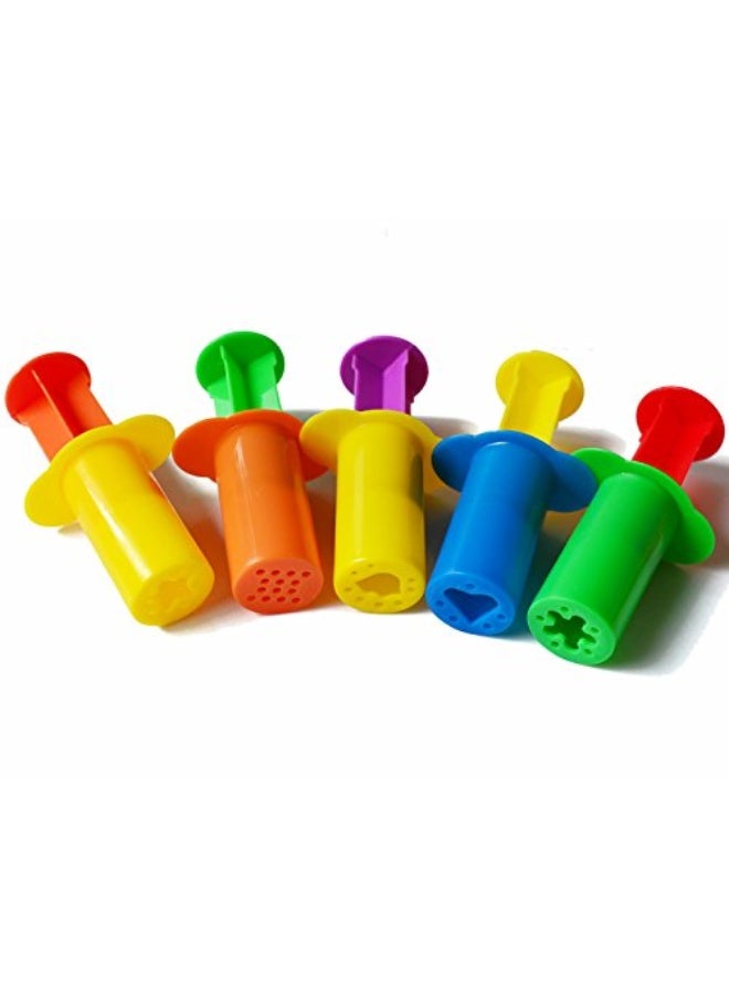 Carykon Dough Extruders Set Assorted Designs, Set of 10, 5 Patterns - Random Colors - Image 2