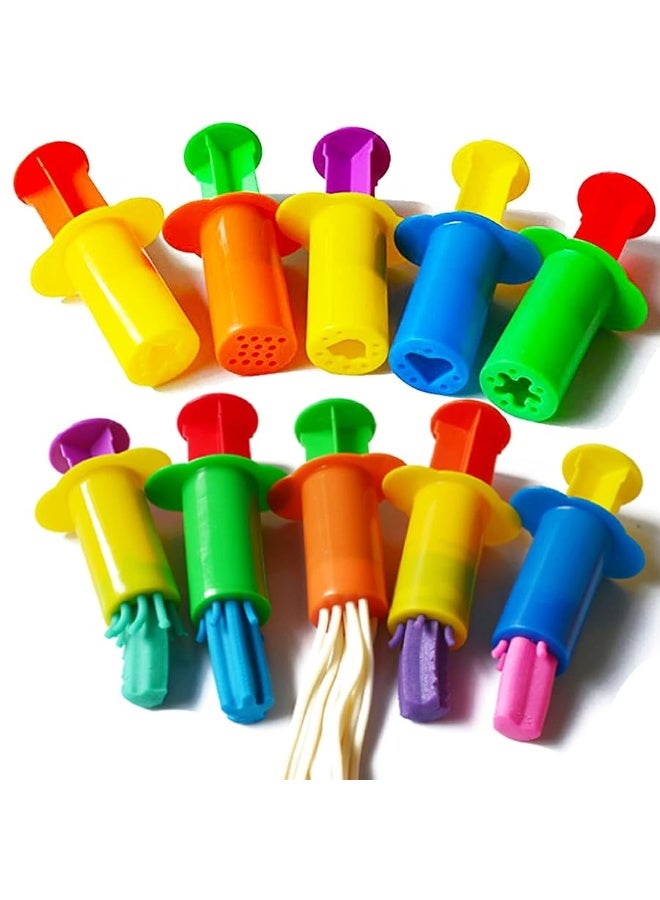 Carykon Dough Extruders Set Assorted Designs, Set of 10, 5 Patterns - Random Colors - Image 1