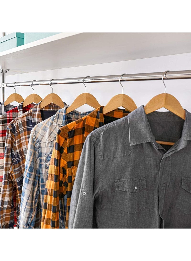 Wooden Hangers 30 Pack Natural Wood Clothes Hangers Heavy Duty Coat Hangers Non Slip for Jacket, Shirt, Pants and Suit Premium Solid Clothes Robe Hangers Dress Hangers for Closet - Image 2