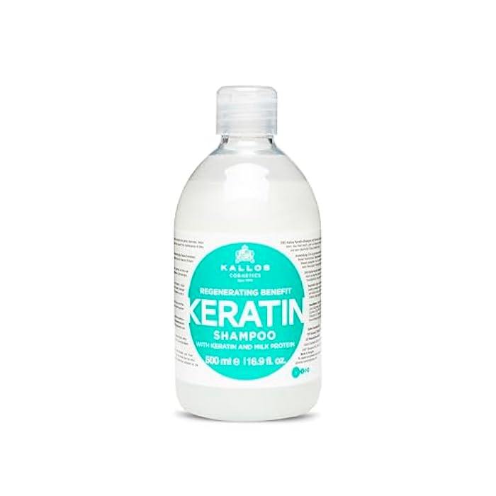 Kallos KJMN Keratin Regenerating Shampoo with keratin and milk protein for dry, damaged and chemically treated hair 500 ml - 16,90 Fl Oz - Image 1