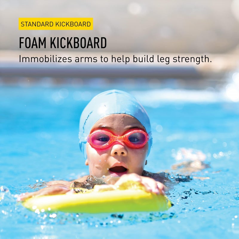 FINIS Foam Kickboard for Swim Training - Builds Leg Strength - Soft EVA Foam - Comfortable Grip - Yellow - Junior - Image 2