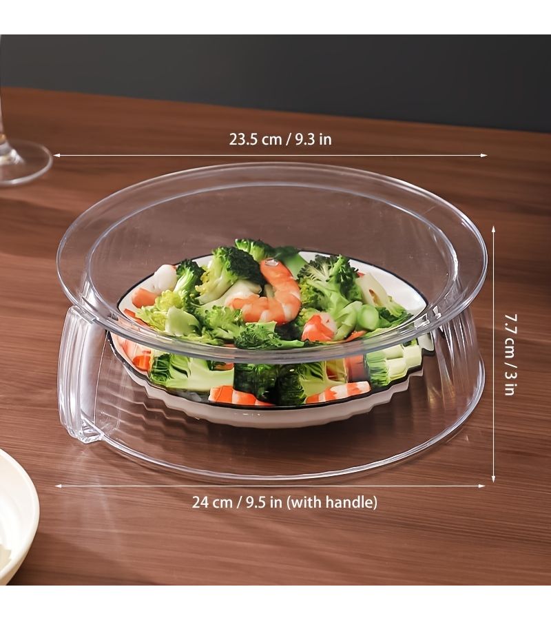 1Pc Multi Functional Microwave Splash Guard Cover Heat Resistant 200C Reusable Food Insulation Lid Stackable Plastic Cover For Vegetables Fruits Dishes Camping Outdoor Bbq Home Use Bpa Free Dishwasher Safe - Image 5