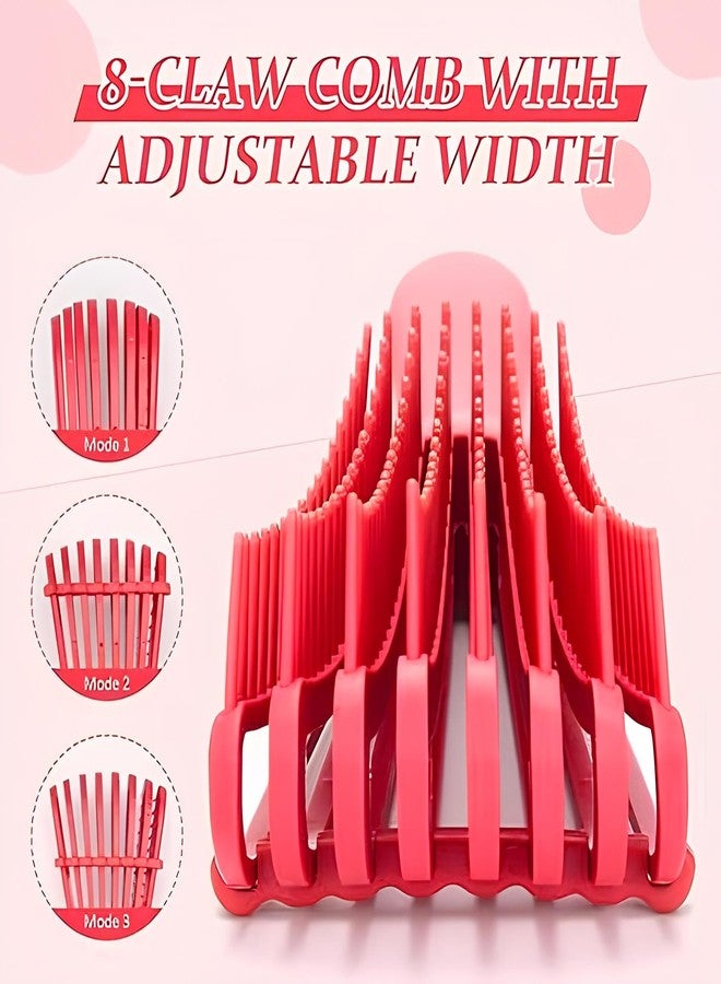 Hector Professional 8 Flex Detangling Brush - Flexible Bristle Design for Pain-Free Hair Detangling - Ergonomic Soft Grip Brush for Wet & Dry Hair, Curly, Straight, Thick or Thin Hair - Red - Image 3