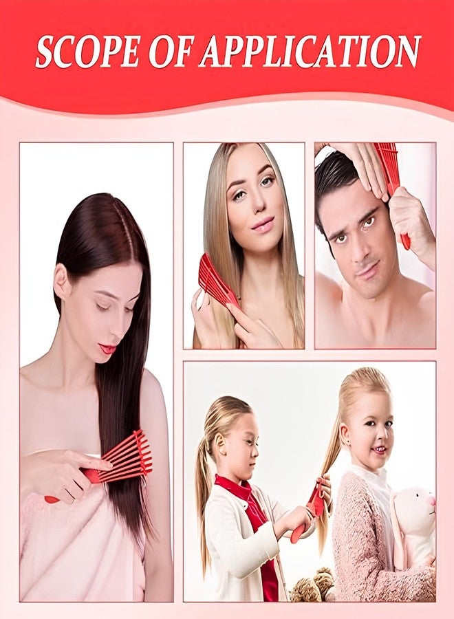 Hector Professional 8 Flex Detangling Brush - Flexible Bristle Design for Pain-Free Hair Detangling - Ergonomic Soft Grip Brush for Wet & Dry Hair, Curly, Straight, Thick or Thin Hair - Red - Image 4