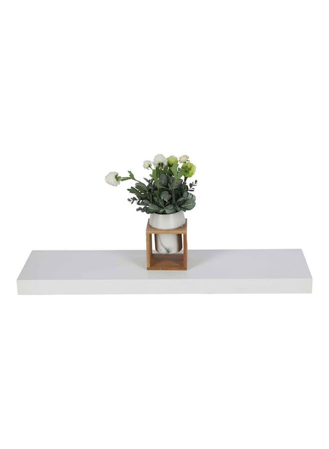 HONEY BEE Elegant and Modern Design Rectangular Wall Mounted MDF and PVC Floating Shelf White - Image 4